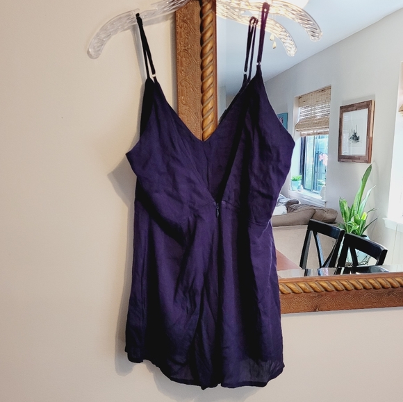 NEW Free People Navy Blue Linen Romper - Picture 5 of 6
